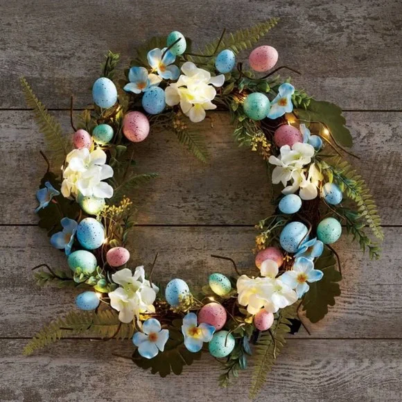 Lit Easter Wreath - Picture 1 of 3
